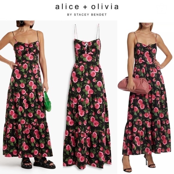 Alice + Olivia Dresses & Skirts - ALICE + OLIVIA Chantay Floral-Print Maxi Dress in Multicolor Size US 2